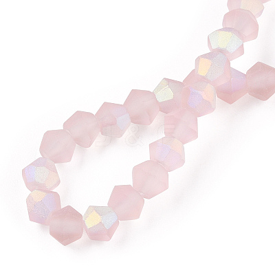 Imitate Austrian Crystal Bicone Frosted Glass Beads Strands EGLA-A039-T3mm-MB26-1