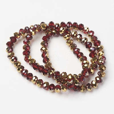 Electroplate Transparent Glass Beads Strands EGLA-A034-T4mm-O07-1