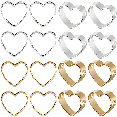 60Pcs 2 Colors Brass Bead Frame KK-SC0004-57-1