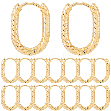 16Pcs 304 Stainless Steel Hoop Earrings EJEW-SC0002-30-1