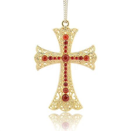 Golden Plated Alloy Cross Big Pendants ALRI-J026-21G-1
