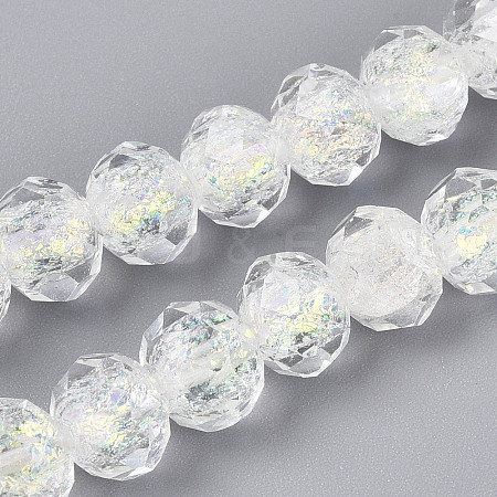 Handmade Foil Lampwork Beads Strands FOIL-T008-09F-1