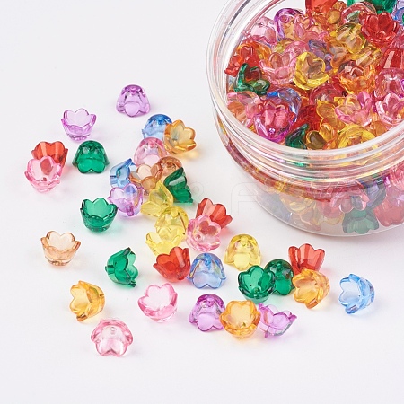 Transparent Acrylic Bead Caps TACR-JP0001-04-1