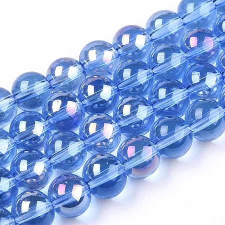 Electroplate Transparent Glass Beads Strands LS-GLAA-T032-T6mm-AB04-1