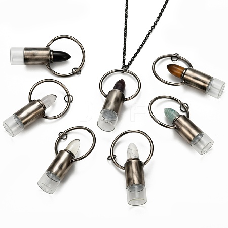 304 Stainless Steel Openable Perfume Bottle Pendant Necklaces NJEW-I239-04B-1