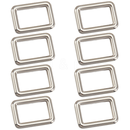 8Pcs Zinc Alloy Rectangle Buckle Ring PURS-SP0001-05P-1