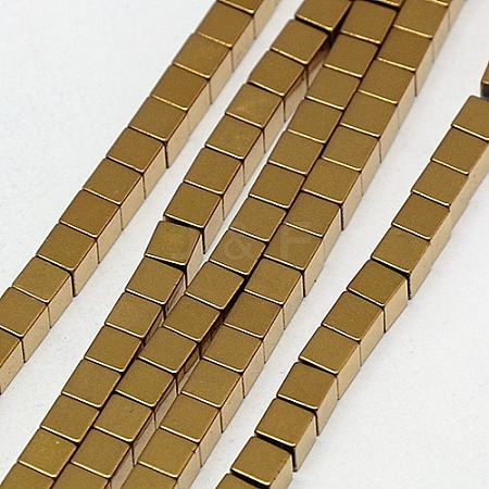 Electroplate Non-magnetic Synthetic Hematite Beads Strands G-J170A-2x2mm-07-1