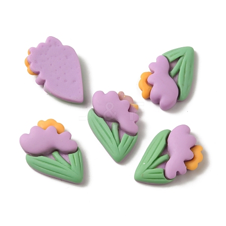 Opaque Resin Cabochons RESI-WH0021-37E-1