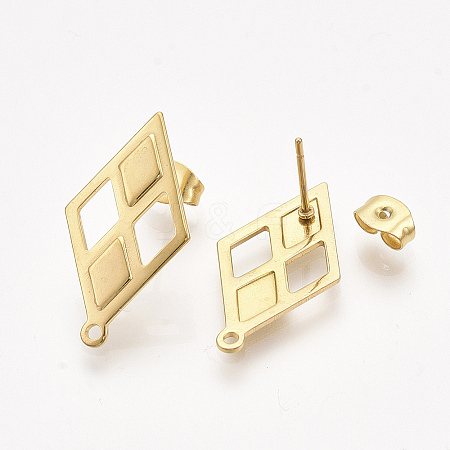 304 Stainless Steel Stud Earring Findings LS-X-STAS-S079-59A-1