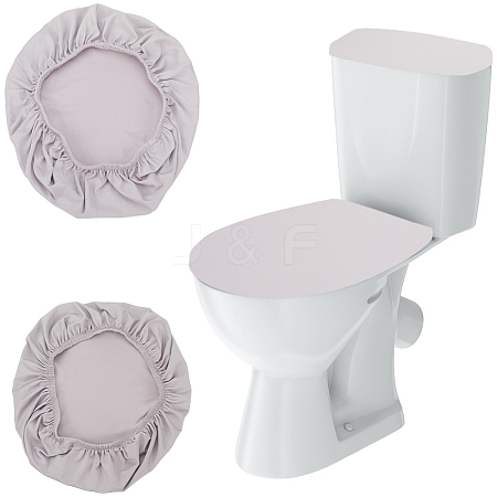 2Pcs 2 Colors Polyester Toilet Lid Dust Cover AJEW-CN0003-20B-1