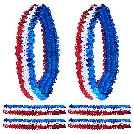 10Pcs Wide Stretch Sparkling Headband MRMJ-GF0001-45B-1