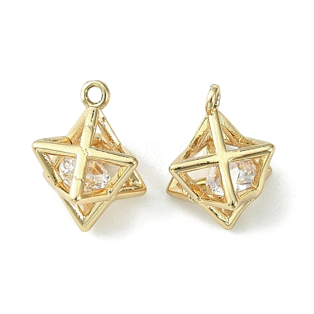 Brass Cubic Zirconia Charms KK-G462-50KCG-1