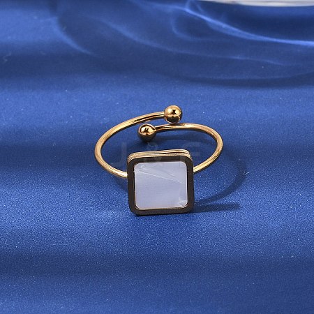 304 Stainless Steel Cuff Open Rings for Women RJEW-B161-01G-02-1