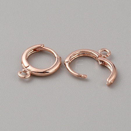 Brass Hoop Earring Findings FIND-WH0110-802B-RG-1