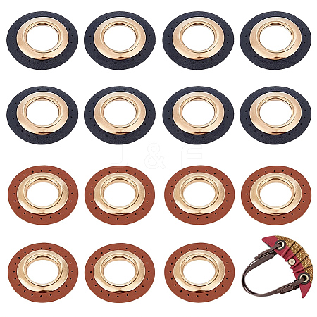 8 Bags 2 Colors Imitation PU Leather Eeyelet Patch PURS-CL0001-34G-1
