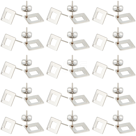 50Pcs 304 Stainless Steel Stud Earring Findings STAS-SC0008-58-1