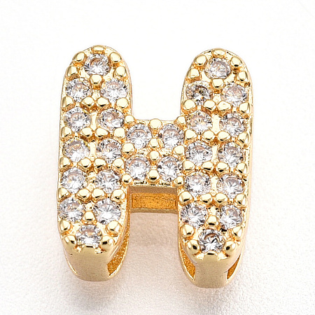 Brass Micro Pave Cubic Zirconia Charms KK-N254-217G-H-1