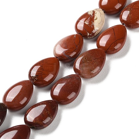 Natural Red Jasper Beads Strands G-K357-A04-01-1