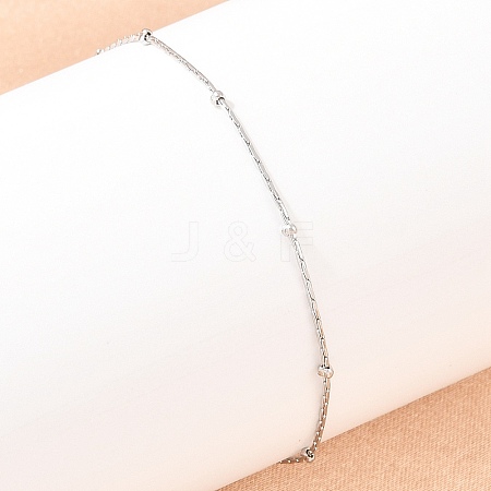 201 Stainless Steel Satellite Chains Bracelets for Women BJEW-G767-01D-P-1