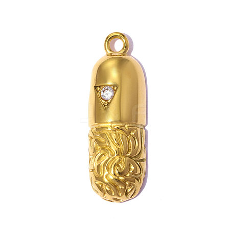 304 Stainless Steel with Crystal Rhinestone Pendants RB-OY001-03G-02-1