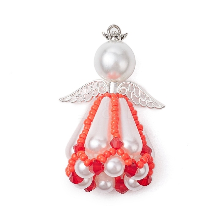 Beaded Angel Charms PALLOY-MZ00435-03-1