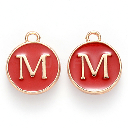 Golden Plated Alloy Enamel Charms X-ENAM-S118-03M-1