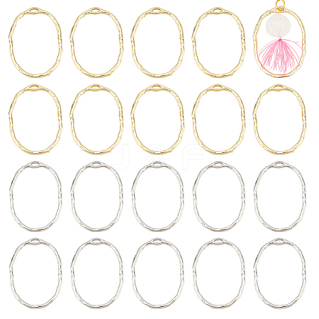 Unicraftale 40Pcs 2 Colors Alloy Open Back Bezel Pendants FIND-UN0003-23-1