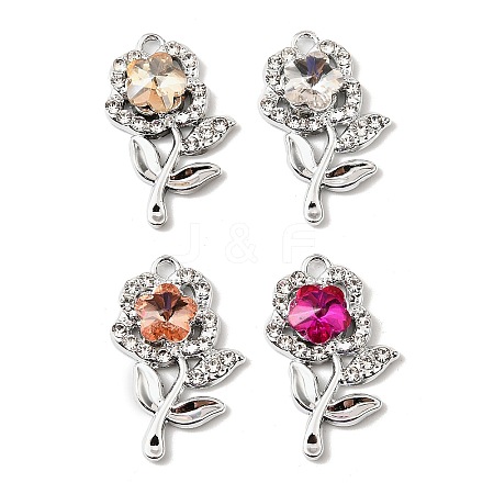 UV Plating Alloy Rhinestone Pendants FIND-A054-02S-1