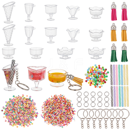 Olycraft DIY Mini Sundae Cups Keychain Making Kit DIY-OC0011-48-1