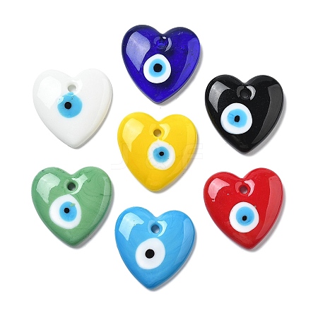 Handmade Evil Eye Lampwork Pendants LAMP-F035-11-1