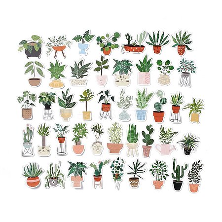 44Pcs 44 Styles Plant Theme Paper Stickers Sets X-STIC-P004-08-1