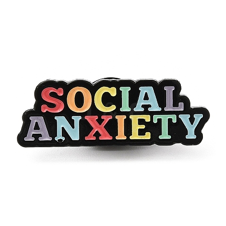 Word Social Anxiety Enamel Pin JEWB-H010-04EB-07-1