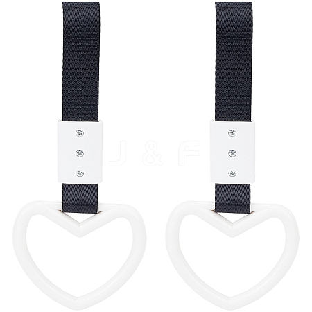 2Pcs ABS Plastic Heart Rear Bumper Warning Handle Ring HJEW-SP0001-49D-1