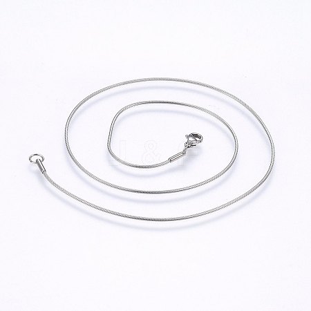 Non-Tarnish 304 Stainless Steel Snake Chain Necklaces NJEW-E122-32A-1