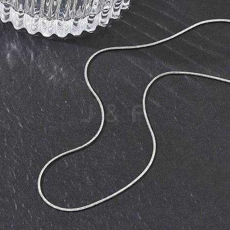 10Pcs 0.9MM 304 Stainless Steel Round Snake Chain Necklaces NJEW-G203-03P-1