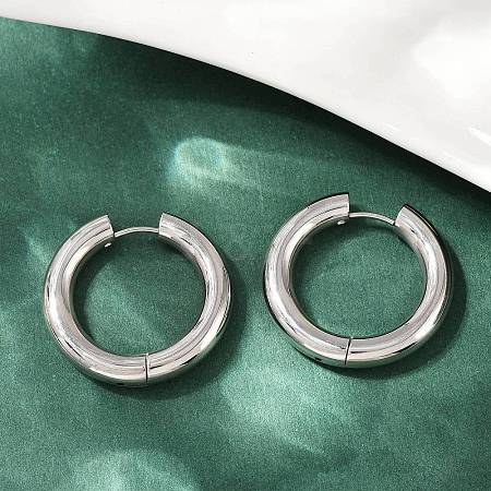 202 Stainless Steel Polishing Hoop Earrings EJEW-M106-02P-07-1