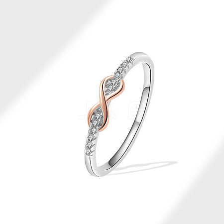 Brass Micro Pave Cubic Zirconia Finger Rings for Women FS-WGAD63B-03-1