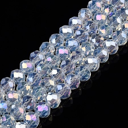 Electroplate Glass Beads Strands X-EGLA-A044-J6mm-B06-1