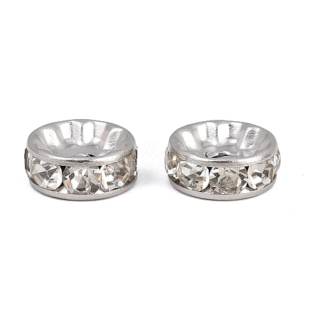 304 Stainless Steel Rhinestone Spacer Beads STAS-P444-01C-P-1