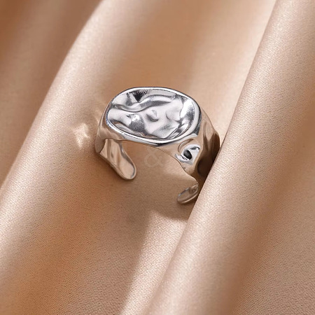 304 Stainless Steel Adjustable Cuff Rings FS-WG613D1-02-1