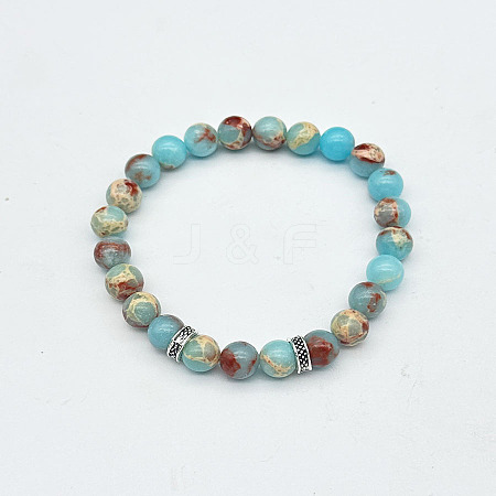 Fashion Synthetic Imperial Jasper Beads Stretch Bracelets QY2485-8-1