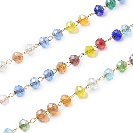 Glass Round Beaded Chains CHS-A015-01P-01-1