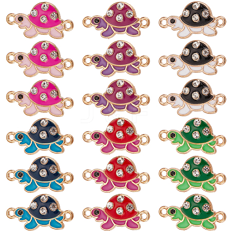 SUNNYCLUE 48pcs 6 Colors Alloy Enamel Connector Charms ENAM-SC0004-22-1