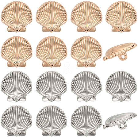 40Pcs 2 Colors 1-Hole Alloy Shank Buttons BUTT-CY0001-28B-1