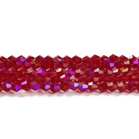 Transparent Electroplate Glass Beads Strands EGLA-A039-T6mm-L27-1