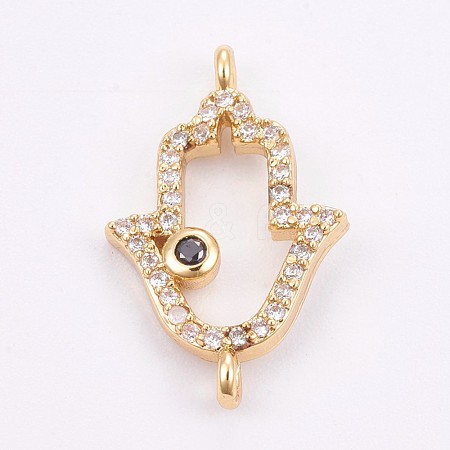 Brass Micro Pave Cubic Zirconia Links ZIRC-E149-12G-1