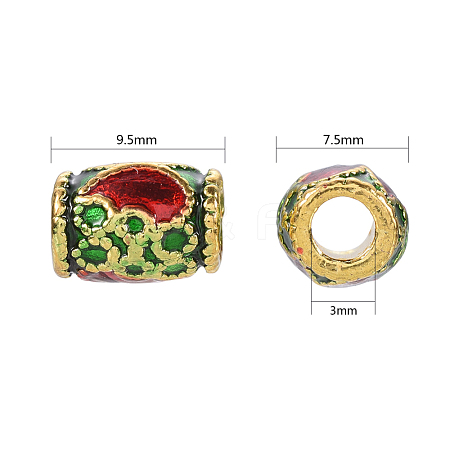 Chinese Style Alloy Enamel Beads ENAM-L015-07A-G-1