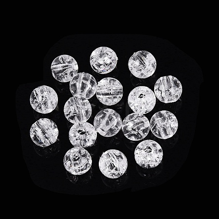Transparent Crackle Acrylic Beads MACR-ZX026-6MM-01-1