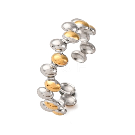 304 Stainless Steel Double Color Cuff Rings RJEW-S635-01GP-S-1