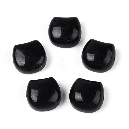 Natural Obsidian Cat Head Shape Beads G-T144-05D-1
